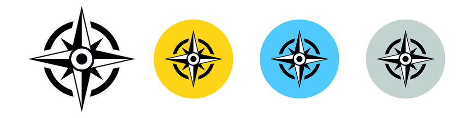 Poster - Compass icon, Wind rose symbol
