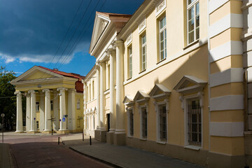 Poster - Two palaces in the Old Town of Vilnius - Lopacinskiai Palace on the right, the de Choiseul (de Reuss) Palace on the left, Lithuania