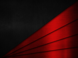 black metal with red pattern abstract background 3d illustration