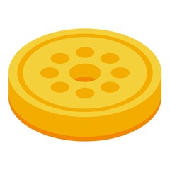 Gold reward token icon. Isometric of gold reward token vector icon for web design isolated on white background