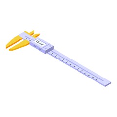 Poster - Device caliper icon. Isometric of device caliper vector icon for web design isolated on white background
