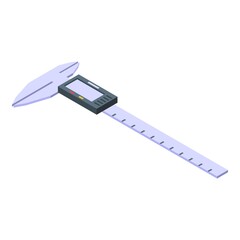 Poster - Engineer caliper icon. Isometric of engineer caliper vector icon for web design isolated on white background