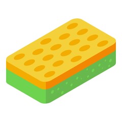 Wall Mural - Household sponge icon. Isometric of household sponge vector icon for web design isolated on white background