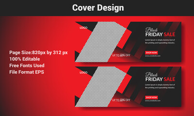 Black friday facebook cover template vector design 