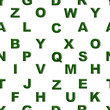 © Алексей Кочев - A seamless patter of the letters of the alphabet is a green herbalist on a white background.