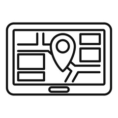 Poster - tablet gps map icon. outline tablet gps map vector icon for web design isolated on white background