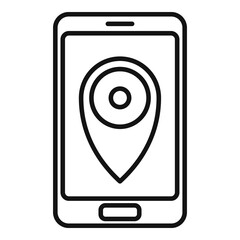 Poster - smartphone gps exploration icon. outline smartphone gps exploration vector icon for web design isola