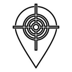 Poster - Target pin exploration icon. Outline target pin exploration vector icon for web design isolated on white background