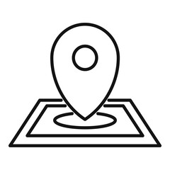 Poster - Discovery gps pin map icon. Outline discovery gps pin map vector icon for web design isolated on white background