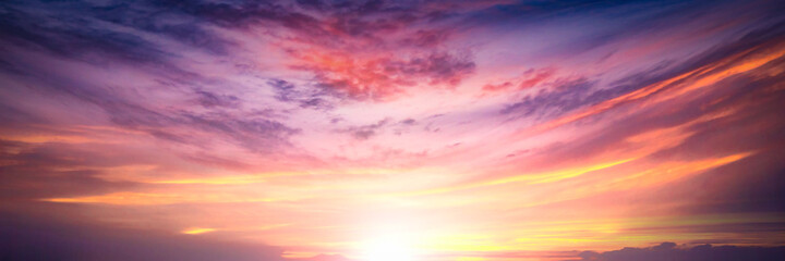 Wall Mural - world environment day concept: sky and clouds autumn sunset background