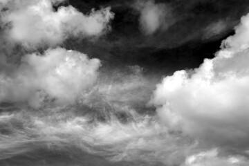 Wall Mural - Sky and clouds, it can be used as background. Black and white.