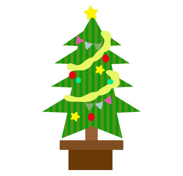 シンプルなクリスマスツリーのイラスト