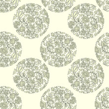 Peach Work Indian Paisley Pattern On Background