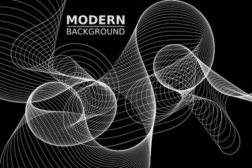 Poster - Abstract wave element for design. Digital frequency track equalizer. Stylized line art background. Vector illustration