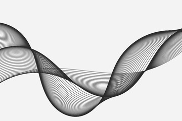 Poster - Abstract wave element for design. Digital frequency track equalizer. Stylized line art background. Vector illustration