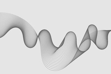 Poster - Abstract wave element for design. Digital frequency track equalizer. Stylized line art background. Vector illustration
