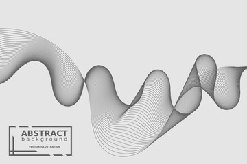 Poster - Abstract wave element for design. Digital frequency track equalizer. Stylized line art background. Vector illustration
