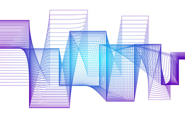 Poster - Abstract wave element for design. Digital frequency track equalizer. Stylized line art background. Vector illustration