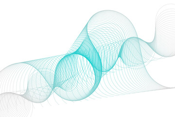 Poster - Abstract wave element for design. Digital frequency track equalizer. Stylized line art background. Vector illustration