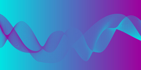 Poster - Abstract wave element for design. Digital frequency track equalizer. Stylized line art background. Vector illustration