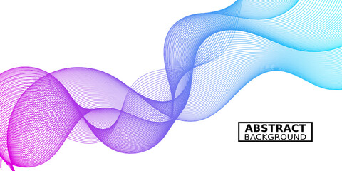 Poster - Abstract wave element for design. Digital frequency track equalizer. Stylized line art background. Vector illustration