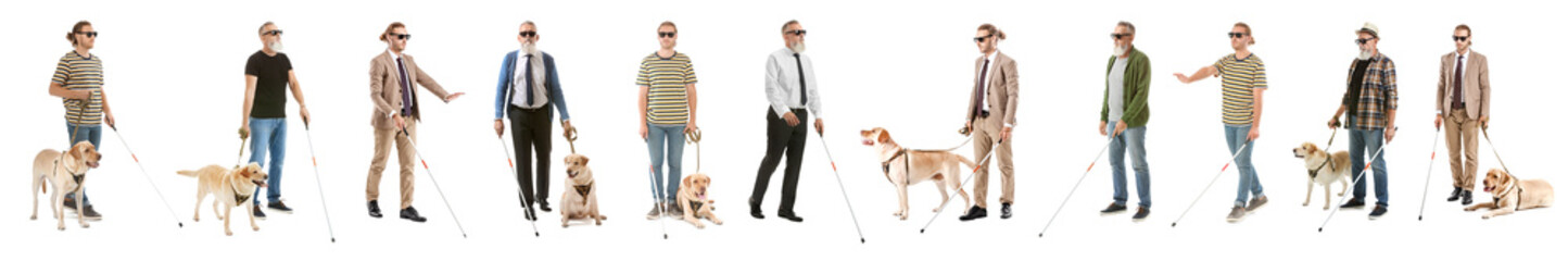 Poster - Blind men on white background