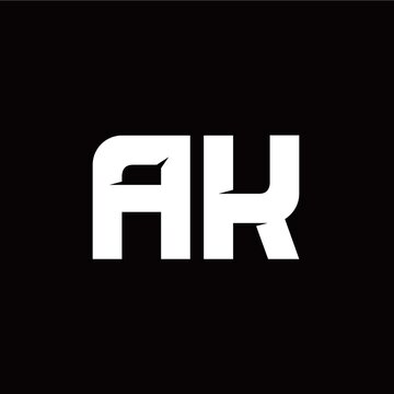 A K letter monogram style initial logo template