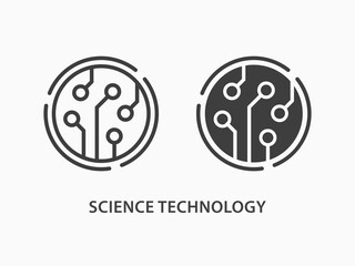 Poster - science technology icon on white background.
