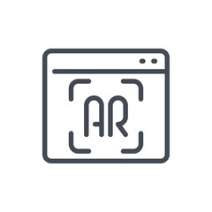 Poster - Augmented reality line icon. Website with AR scan vector outline sign.