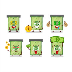 Canvas Print - Money slot cartoon character with cute emoticon bring money