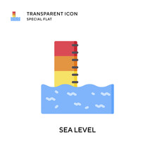 Sea Level Vector Icon. Flat Style Illustration. EPS 10 Vector.