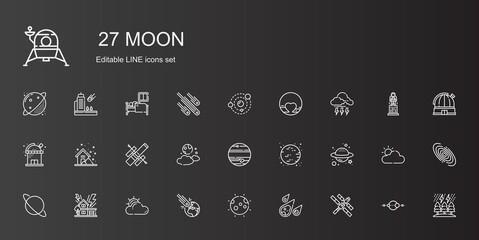 Wall Mural - moon icons set