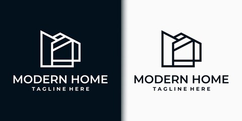 Abstract logo real estate, building, apartment, architect, with two versions