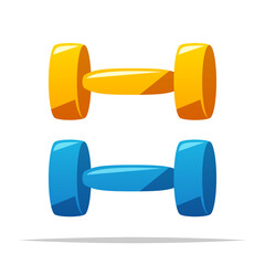 Wall Mural - Plastic dumbbells vector isolated illustration