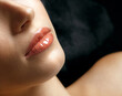 Stunning female lips after permanent makeup