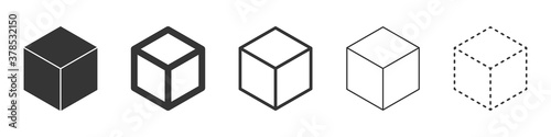 Fotografía Cube vector icons. Black Cube icons.