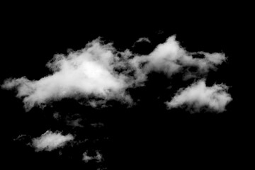 Poster - white cumulus cloud isolated on black background