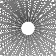 Poster - Decorative tunnel with a white circle at the end. 3D. Vector illustration