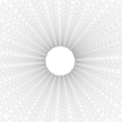Poster - The outline of the decorative tunnel with a white circle at the end. 3D. Vector illustration