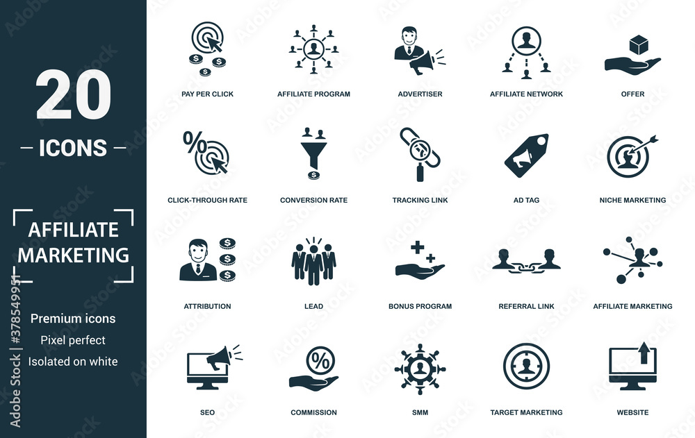 Affiliate nätverksikoner