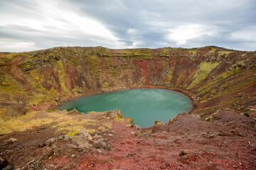 kerid crater lake in iceland