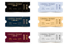 Set Of Cinema Vintage Vector Tickets 