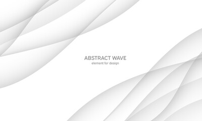 Wall Mural - Abstract white background with smooth gray lines, waves. Modern and fashion. Gradient geometric. Vector illustration.