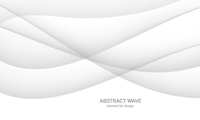 Wall Mural - Abstract white background with smooth gray lines, waves. Modern and fashion. Gradient geometric. Vector illustration.