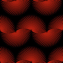 Spring Fan Pattern Tile Red Black
