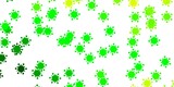 Fototapeta Dinusie - Light green, yellow vector backdrop with virus symbols.