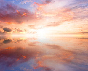 Wall Mural - nature background concept: beautiful sky with cloud before sunset