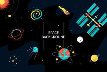 Wall Mural - Space background - colorful flat design style illustration