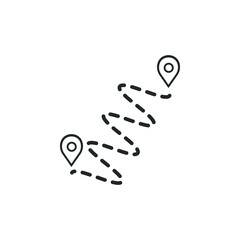 Poster - vector illustration of route path icon on white background