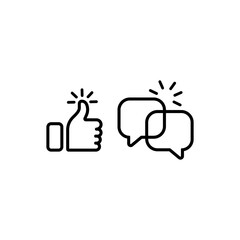 Poster - Like and comment icon. Social media concept. Social network users. Vector on isolated white background. EPS 10